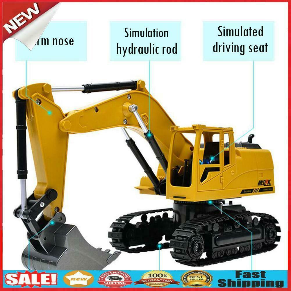 8CH Simulation RC Excavator Toys with Music Lght Children RC Truck Models @
