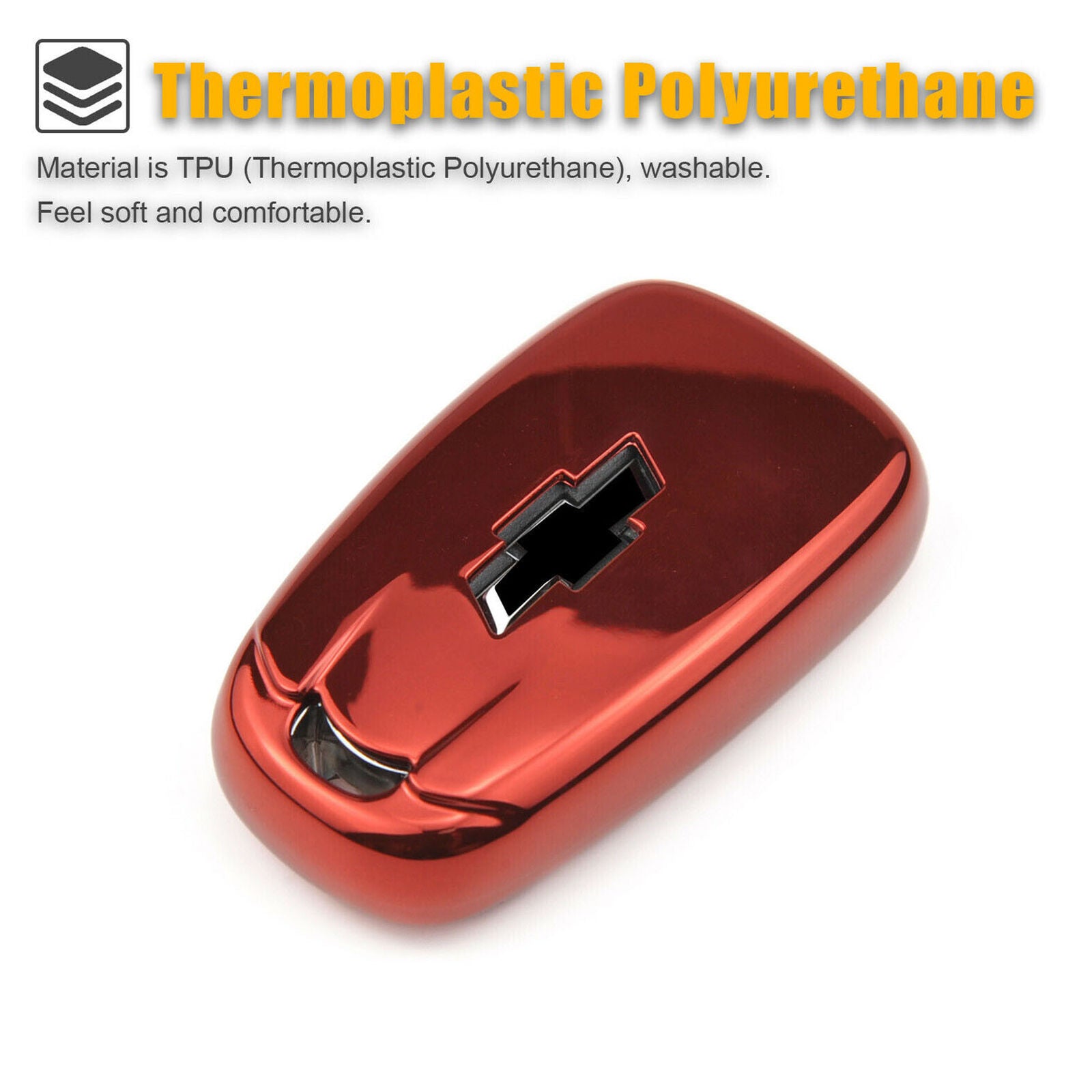 Red TPU Car Remote Key Case Cover For Chevrolet Cruze/Malibu/Camaro/Blazer/Trax