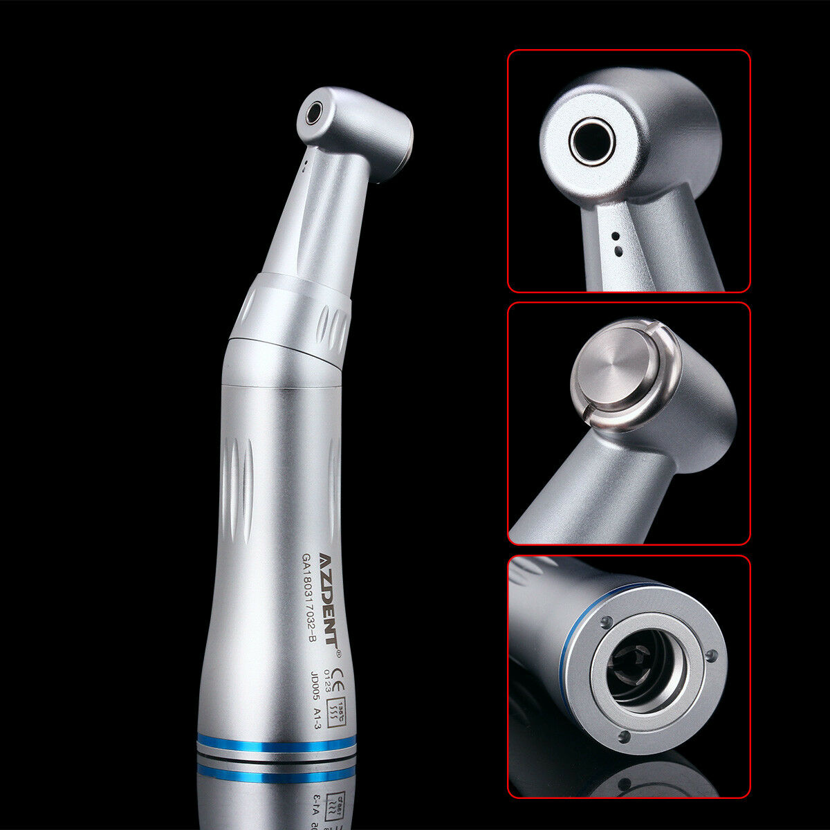 Dental Contra Angle Low Speed Handpiece Inner Water Spray Push Button AZDENT