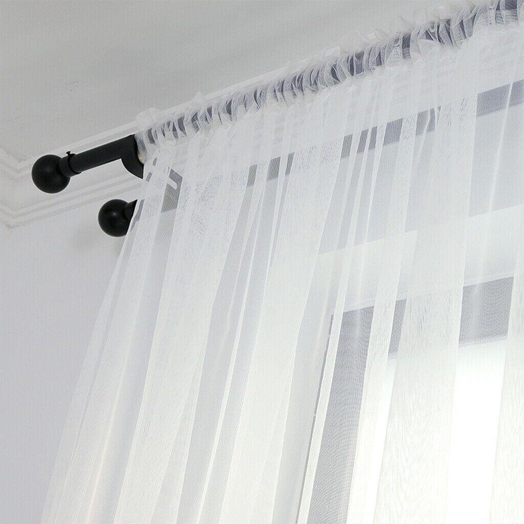 2pcs Elegant Gauze Sheers Rod Pocket Window Curtain Drape Panel 39x79inch