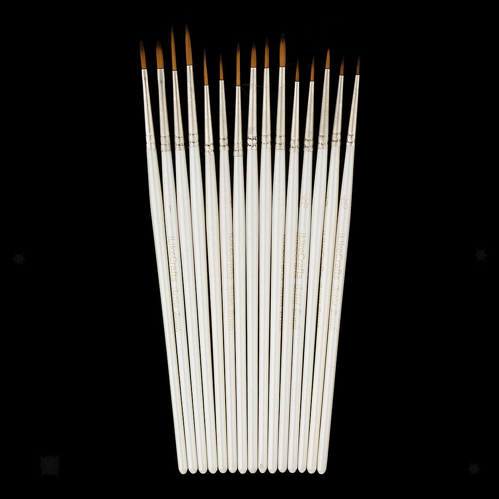 15Pcs Round Pointed Tip Brushes Nair Arts Watercolor Acrylic Paint Brush Set