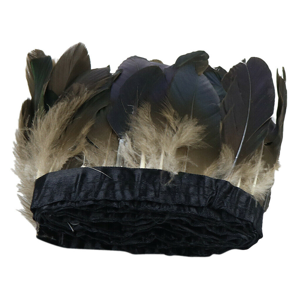 2m Beautiful Goose Feather Fringe Trims Lace Ribbon for Sewing Garment Decor