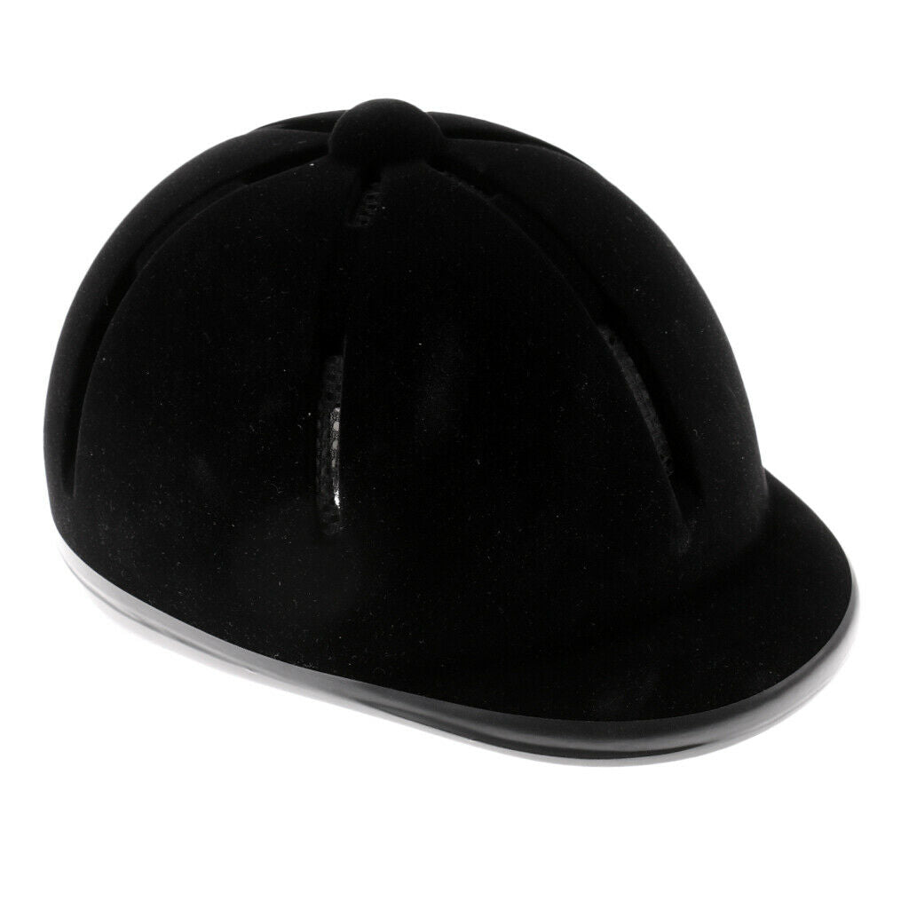 Kids Child Adjustable Horse Riding Hat Ventilated Safety Velvet Helmet Black