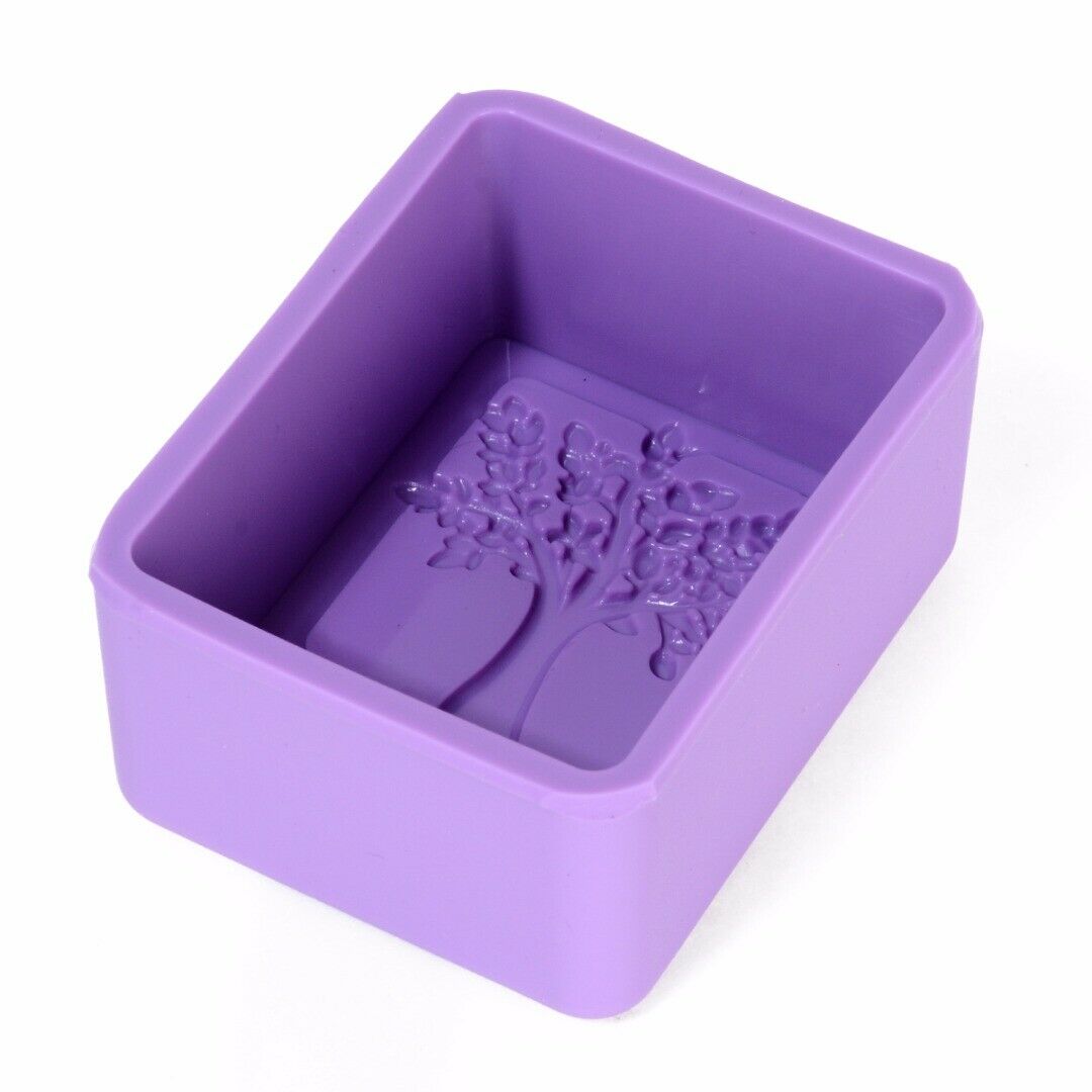 Life Tree Rectangle Silicone Soap Mold Craft DIY Handmade soap Mould Tool