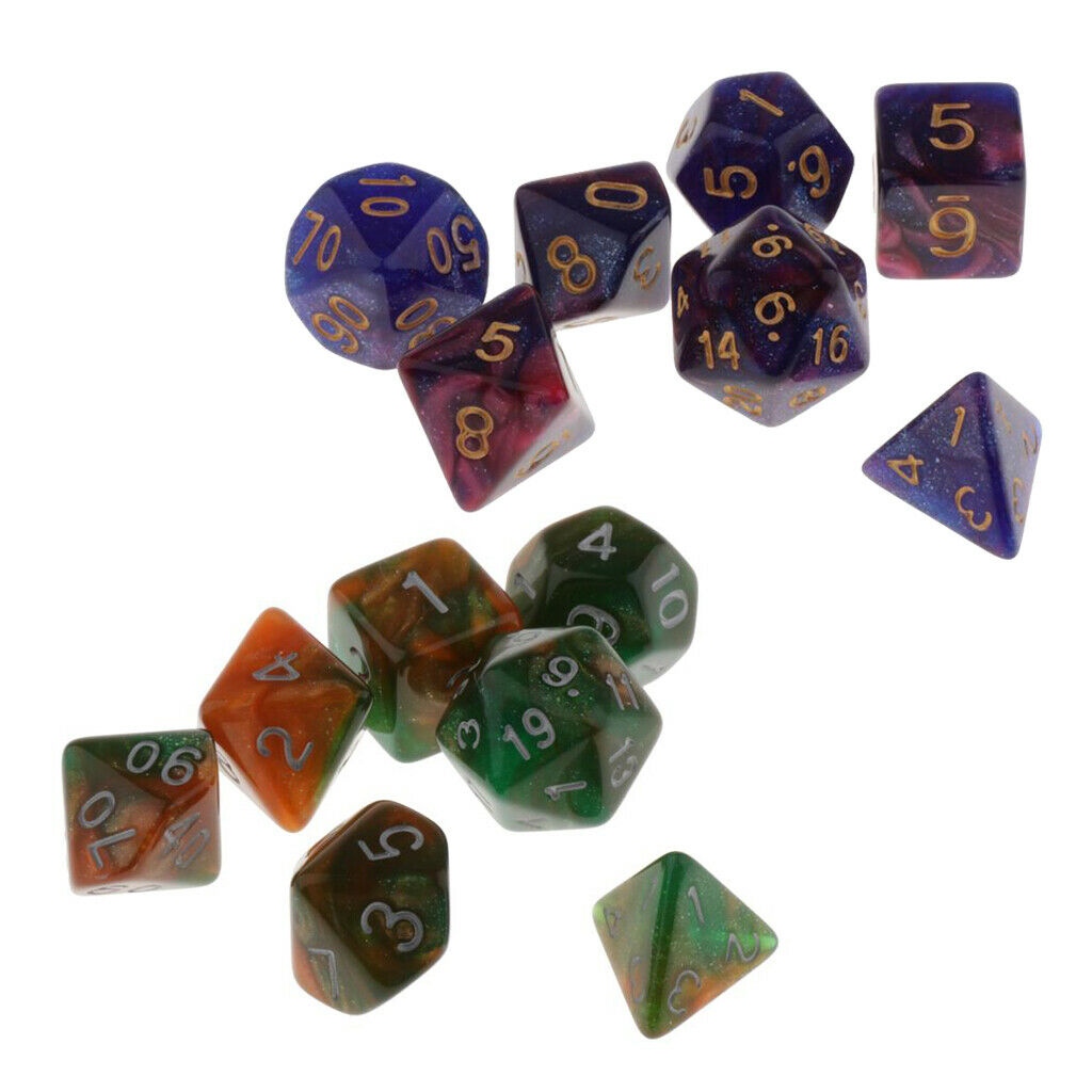 14 Pieces D4-D20 Polyhedral Dice Game for DND Party Game Casino Supplies