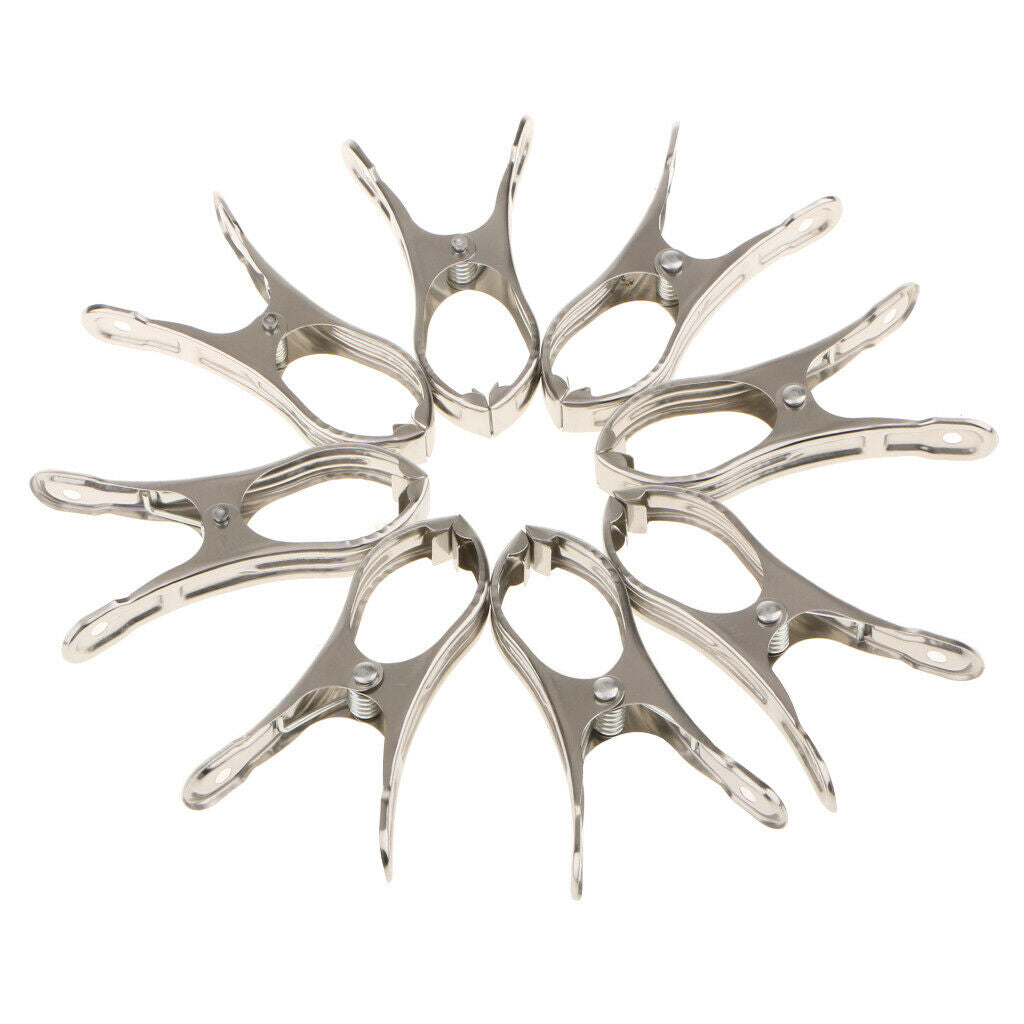 Universal 8pcs Stainless Steel Laundry Pin Clothespins Photo Paper Pins