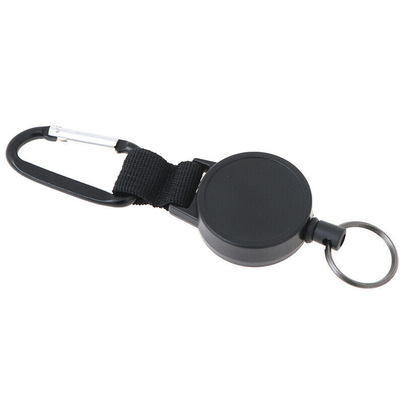 Heavy Duty Retractable Key Chain & Badge Reel Holder Carabiner ClipJ..l8
