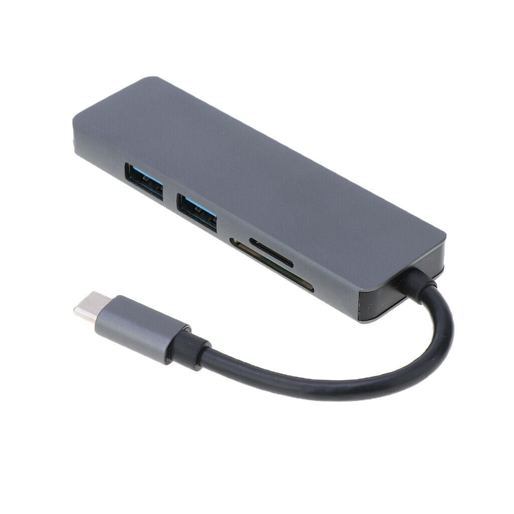 USB C Hub, 5-in-1 USB C Adapter, with 4K USB C to  , SD/TF Card Reader, 2 USB