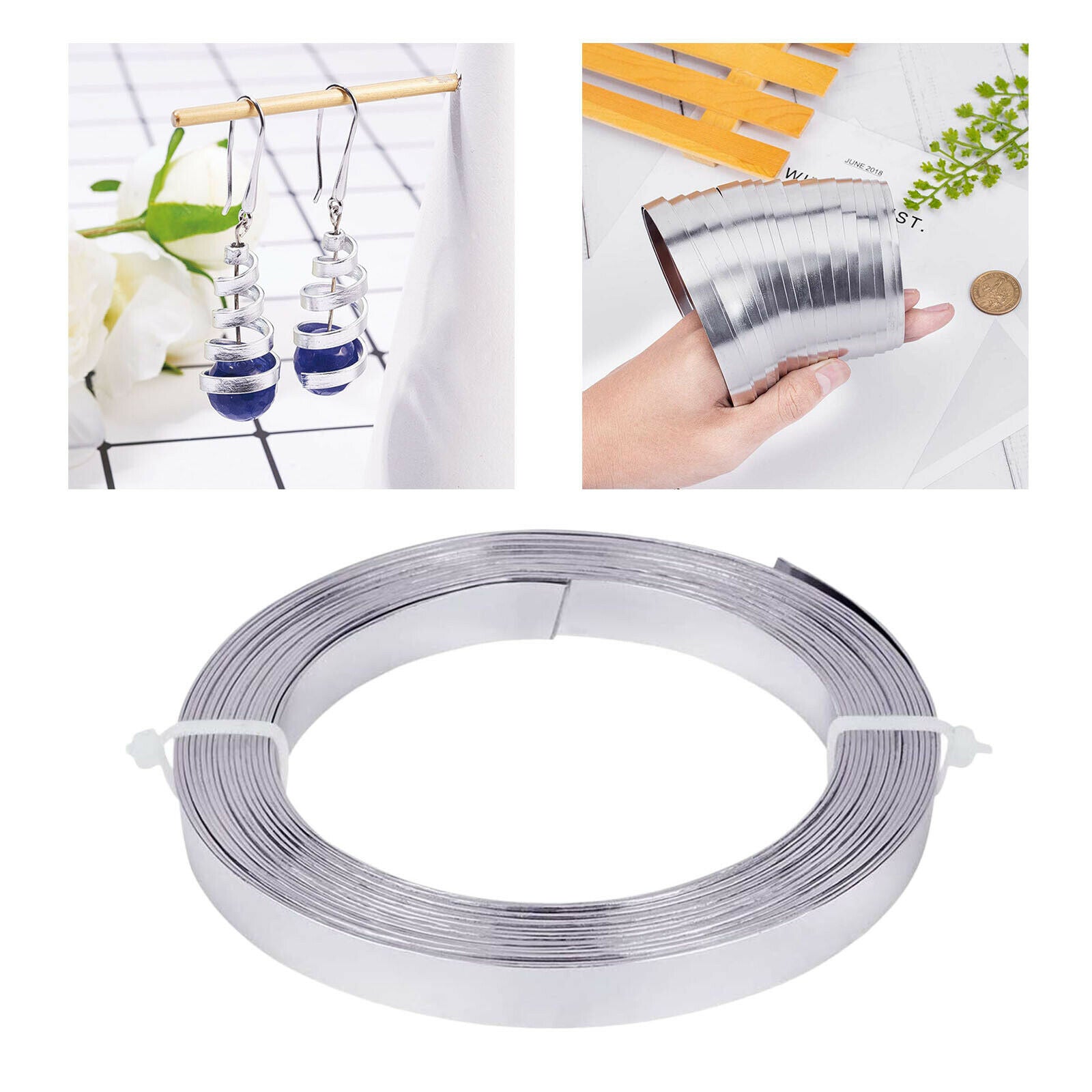 2x Aluminum Flat Wire 18 Gauge Jewelry Making Plain Bezel Strip Metal Wire