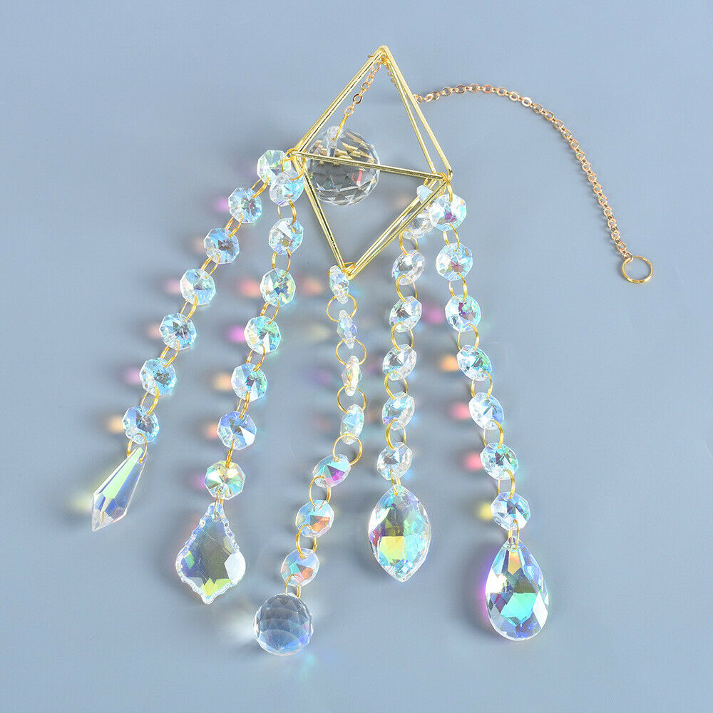 Crystal Suncatcher Prism Rainbow Maker Wind Chime Pendant Hanging Window Decor