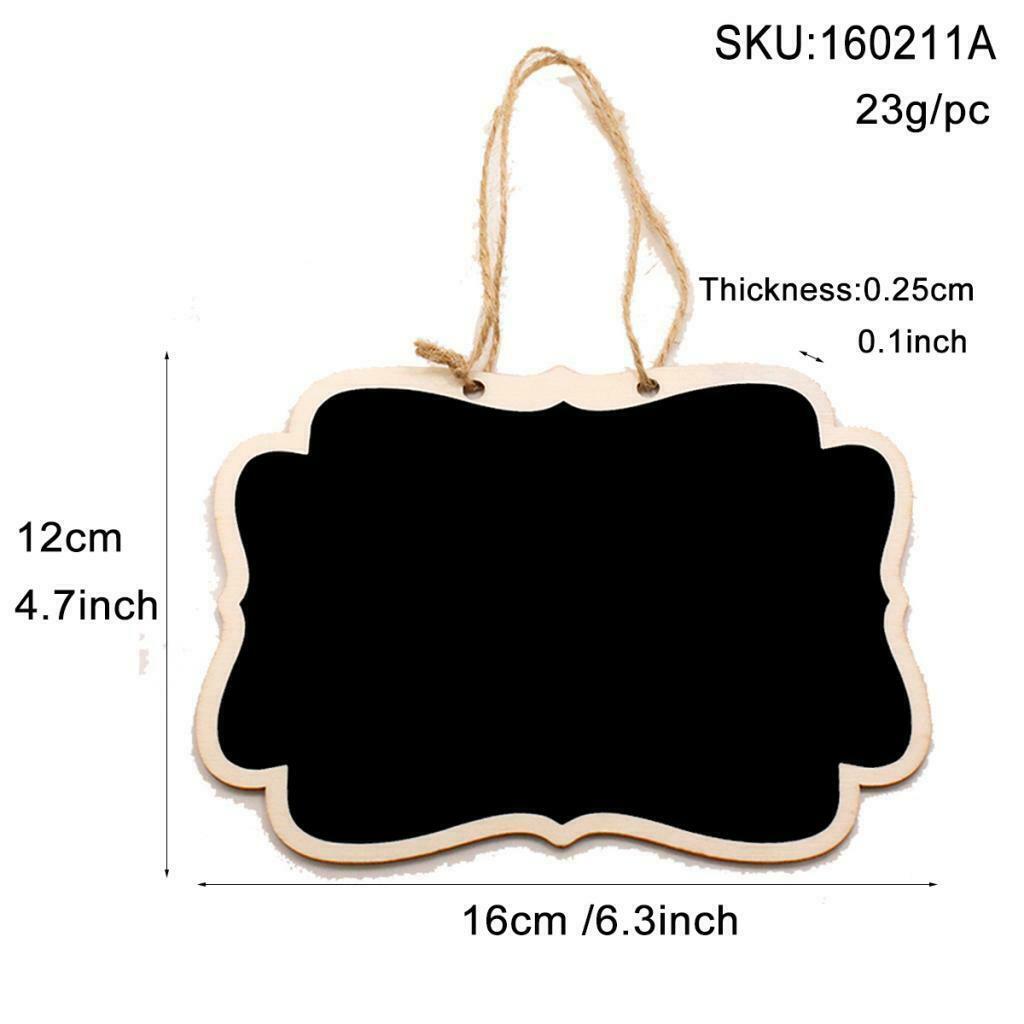 4 Pieces Wooden Mini Hanging Blackboard Wedding Party Message Memo 16x12cm