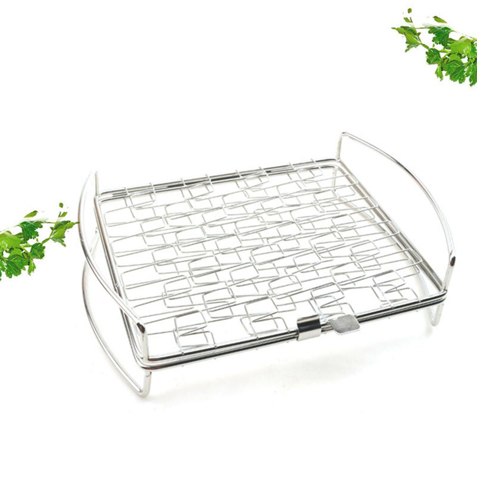 Portable Barbecue Grilling Basket Fish Meat Steak Foldable Grill Net Tool
