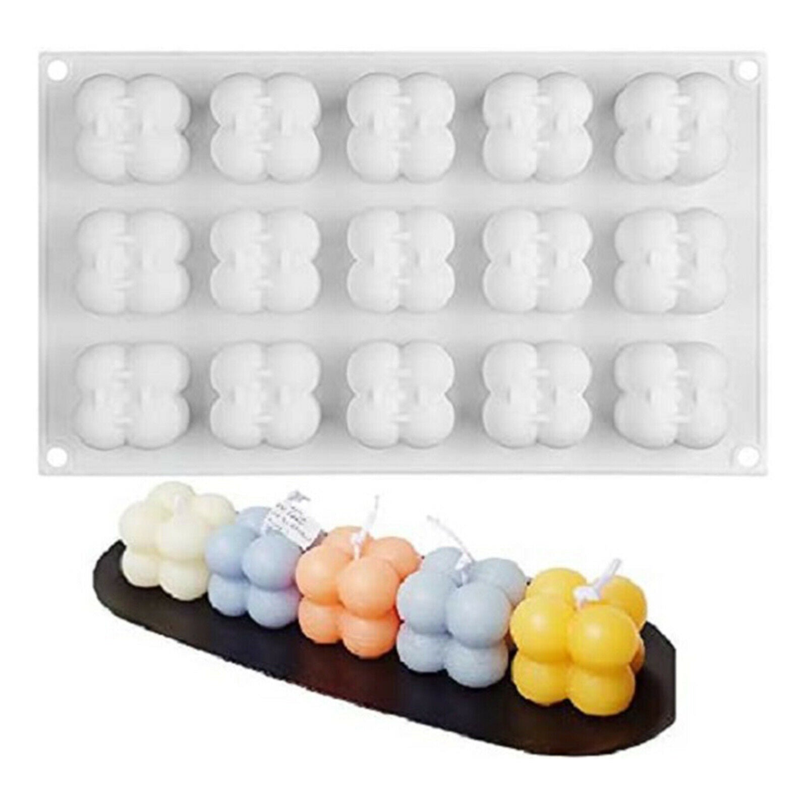 15-in-1 Silicone Candle Mold Mini Bubble Cube Ball Design for Candles DIY Crafts