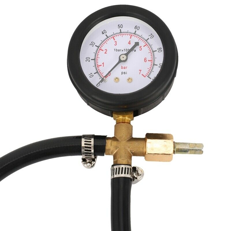 Connected Fuel Injection Pump Pressure Tester Gauge with Valve 0-100PSI O7K4K4