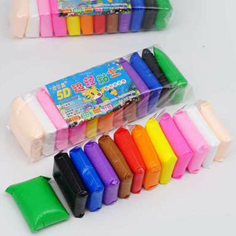 12 Color/set Light Clay Toys Air Dry Polymer Plasticine Modelling ClayFCA