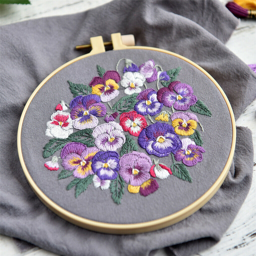 Premium Embroidery Craft Set Beginner Home DIY Material Needles Fabric