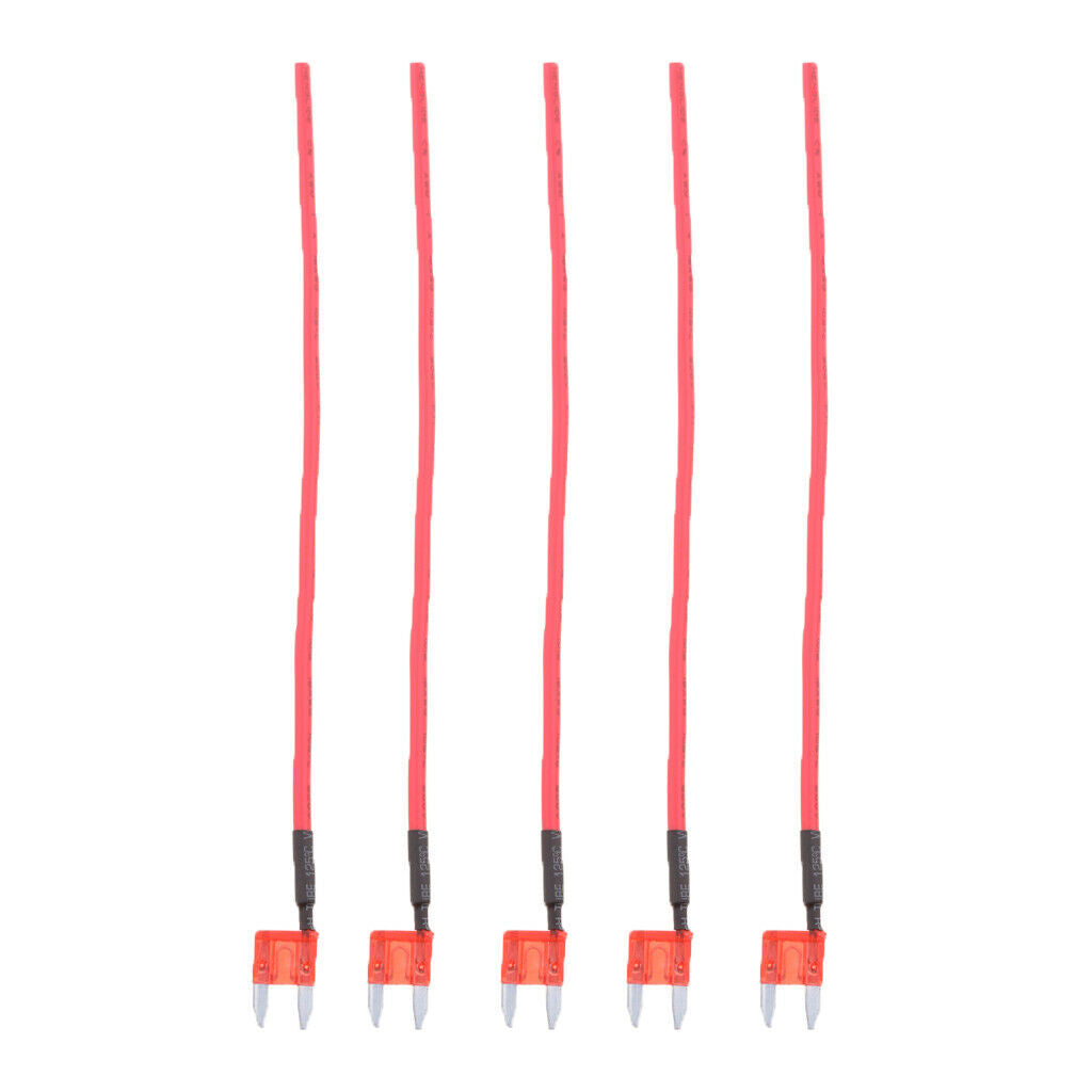 5pcs Car Truck Boat 10a 32v Atm Apm  Fuses with 16 AWG Wire