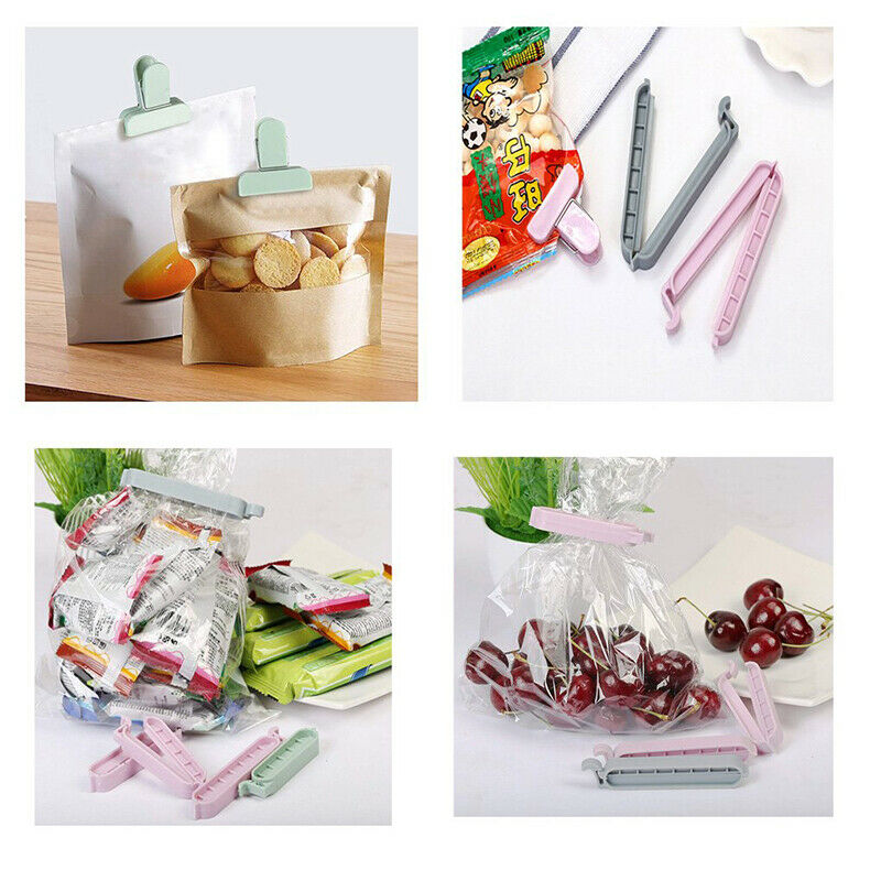 12X Plastic Bag Clips Food Storage Sealing Pegs Kitchen Seal Bag Bread Cereal HN