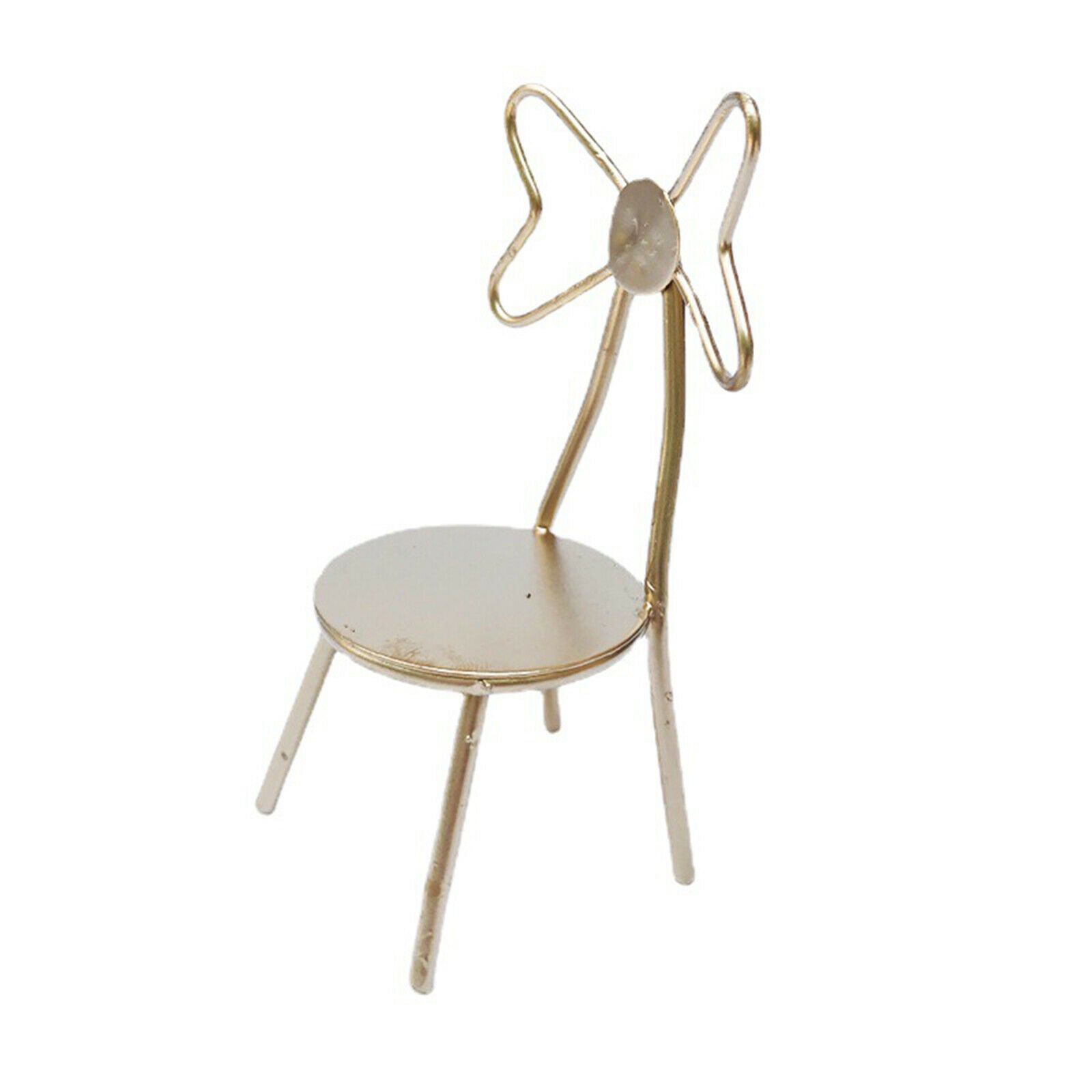 1/12 Scale Metal Chairs Simulation Fairy Garden Furniture Supplies Ornaments