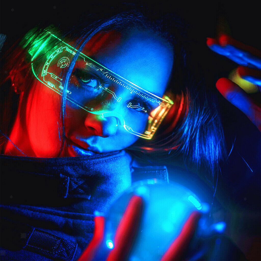 LED Visor Glasses Light Up Glow Sunglasses Eyewear Shades for Nightclub Party