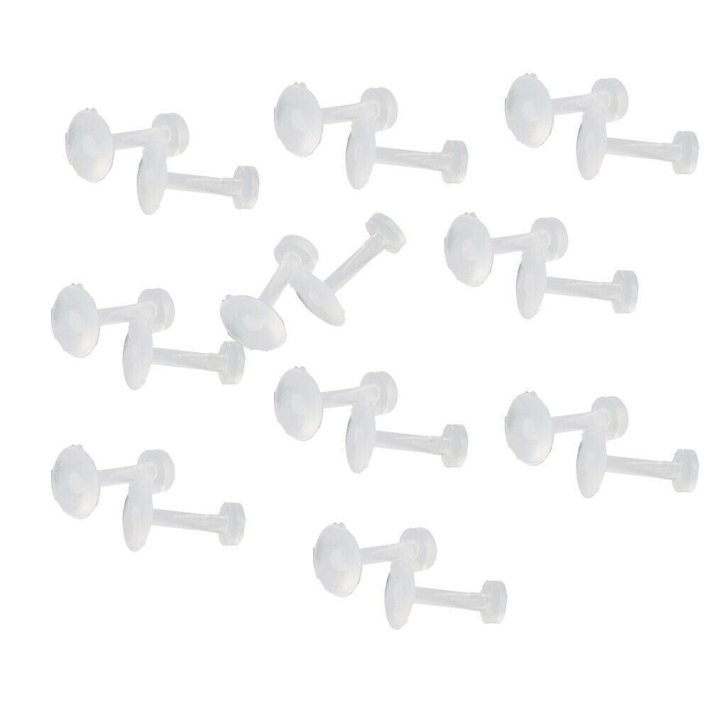 20 Pieces Transparent White Acrylic Nose Stud Barbell Lip Tongue Piercing