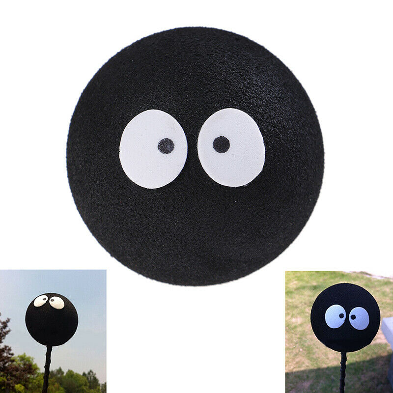 1x Black Face Coal Briquettes Ball Car Antenna Pen Topper Aerial Ball Dec.l8