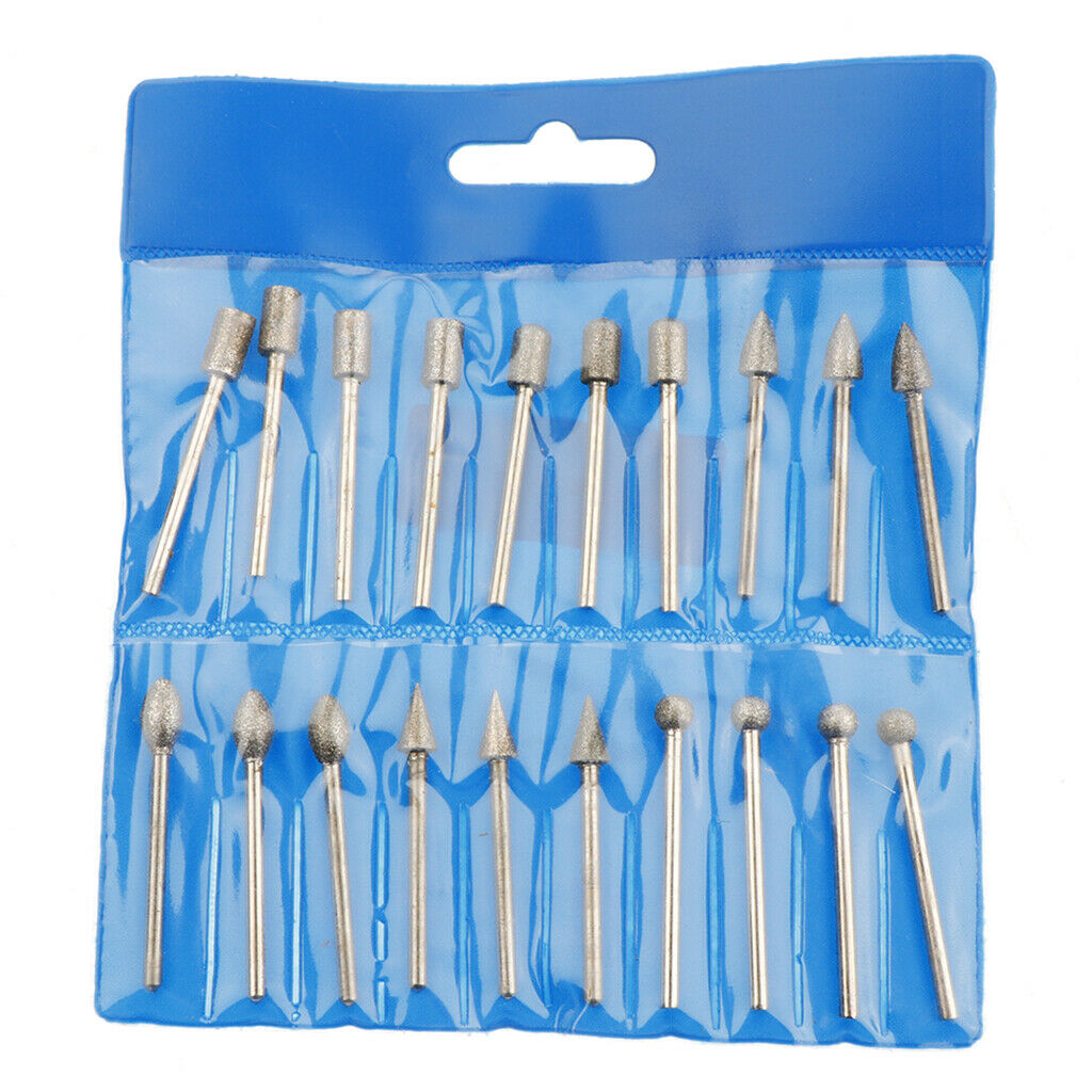 20 Pieces/set Diamond Grinding Head Drill Bits Rotary Tool