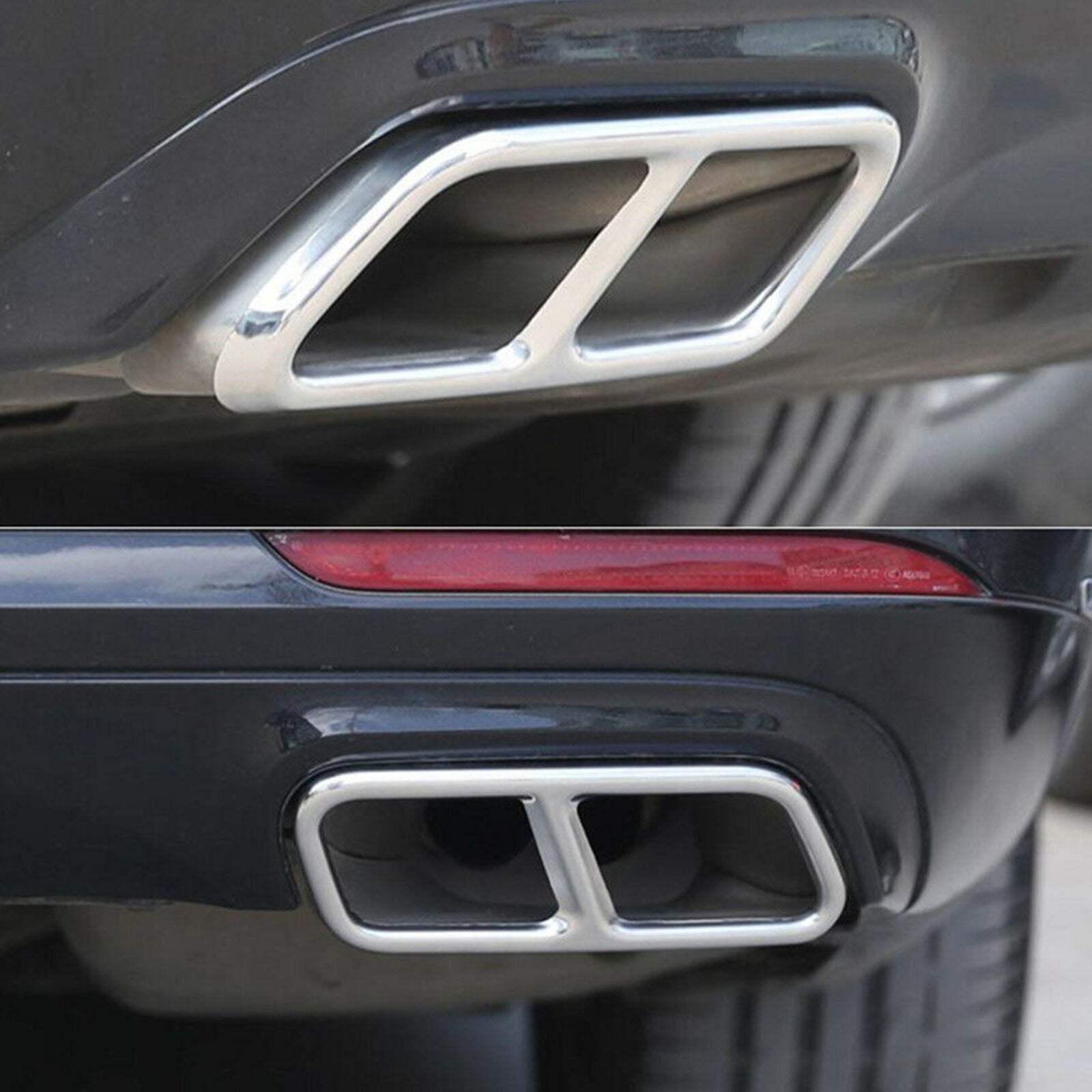 Dual Exhaust Pipe Muffler Tip Cover Trim fit for Mercedes Benz S Class W221 W222