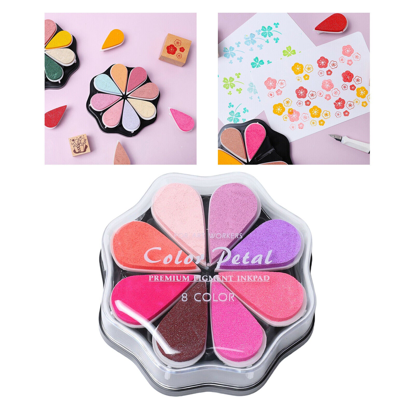 Colored Ink Pad Beautiful DIY Rubber Stamp Card Making for Children Handmade