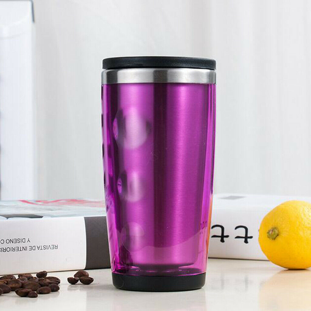 400ml Stainless Steel Car Thermal Vacuum Insulated Mug Coffee Tea Cup Purple
