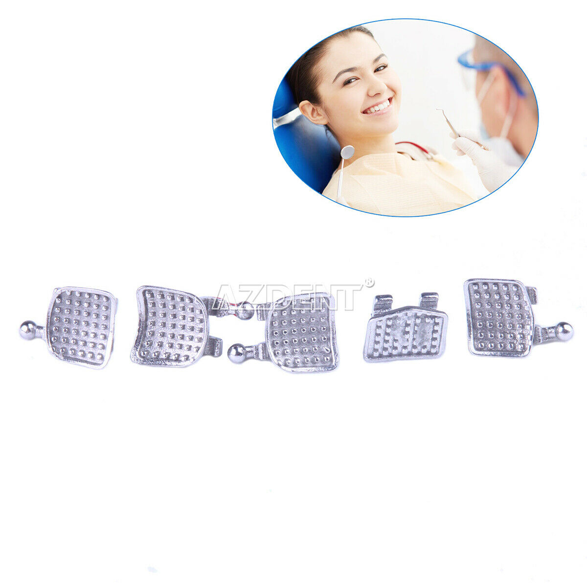 10xAZDENT Dental Orthodontic Brackets Mini MBT.022 3-4-5 Hooks MIM Monoblock
