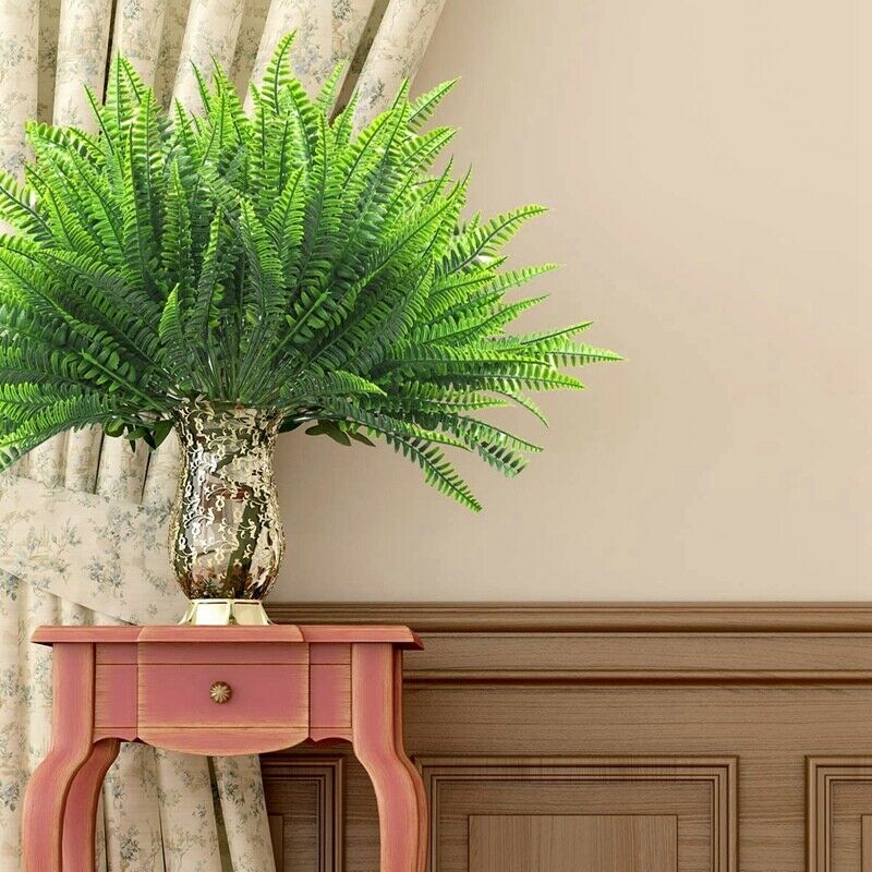 12 Pack Artificial Plant Ferns Faux Ferns for Outdoor Indoor Artificial PlanU2Q9