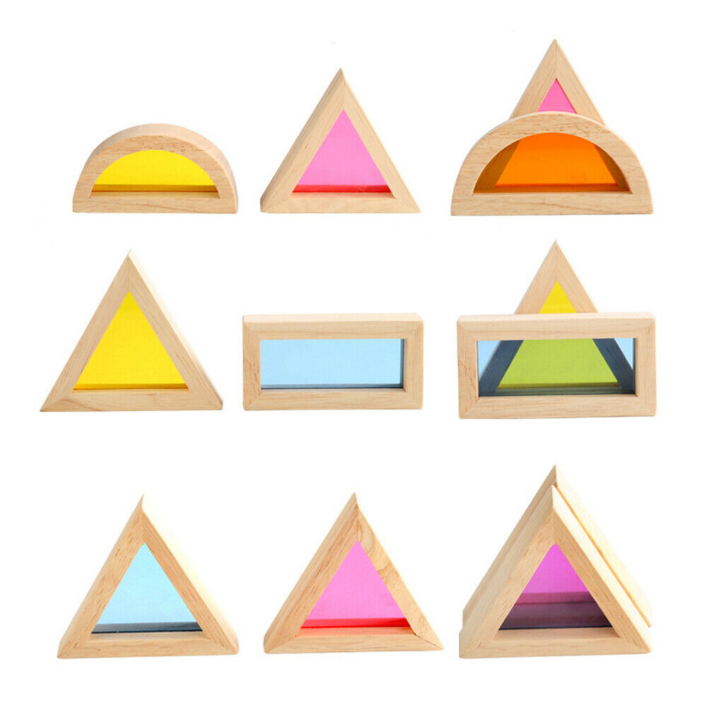 24Pcs/Set Geometry Wooden Stacking Block Kids Toddler Puzzle Stacking Toys
