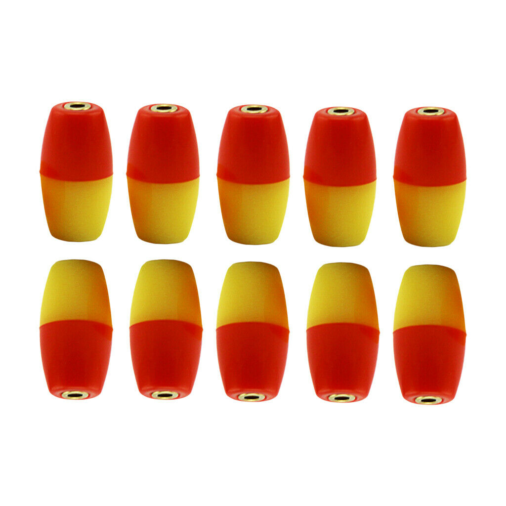 10pcs Plastic Luminous Fishing Float Bobbers Buoy Orange+Green