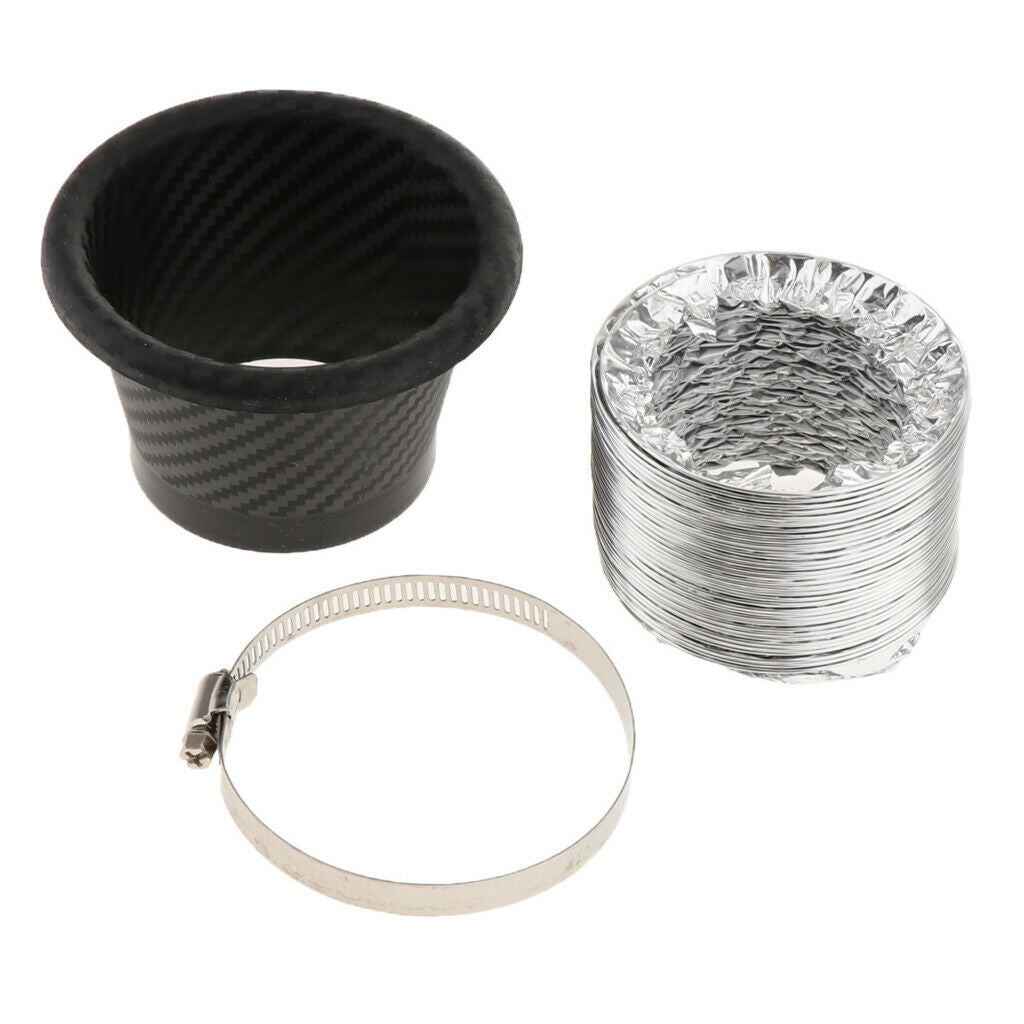 Car Front Bumper  Air Intake Pipe Turbine Inlet Air Funnel Kit Black