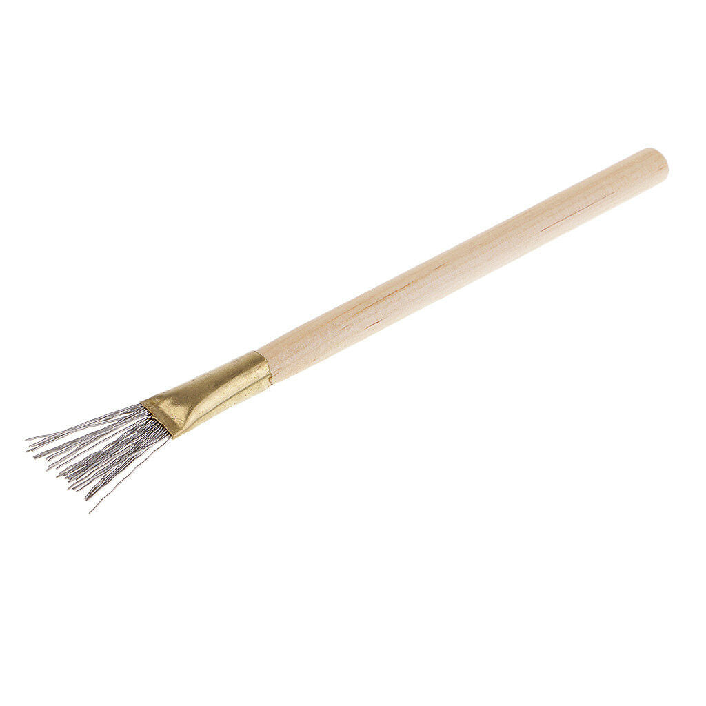 Wooden Handle Feather Wire Texture Tool for Clay Sculpting Modeling 165x23mm