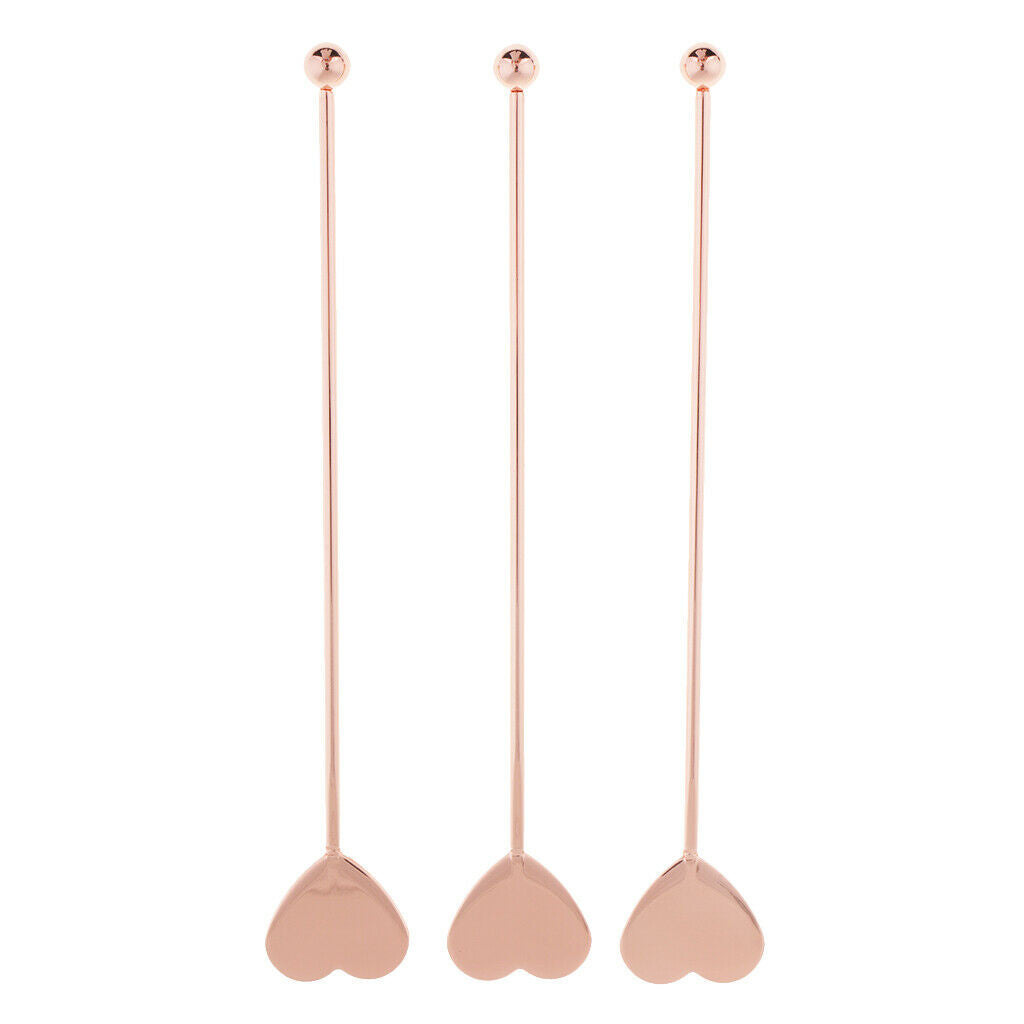 6pieces Copper Sturdy Cocktail Stirrer Swizzle Sticks Stainless Steel 15.5cm for
