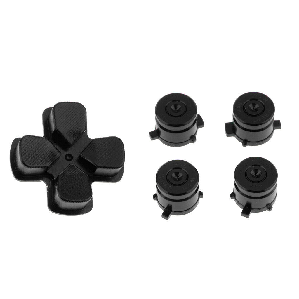 7x Metal PS4 Controller Modding Set D-pad Thumbstick Joystick Button Black