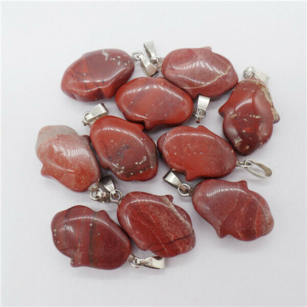 15Pcs 20x15x5mm Natural Red Rainbow Jasper Tulip Flower Pendant Bead DIY HH9638
