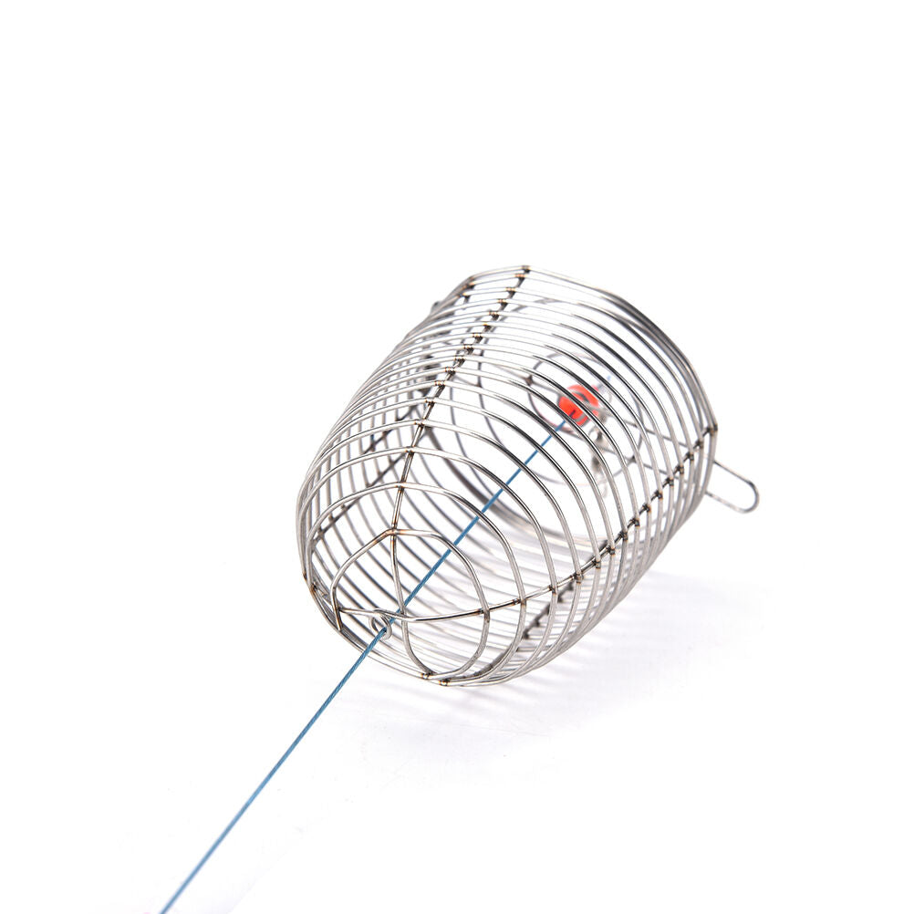 Cage Fishing Trap Basket Feeder Holder Stainless Steel Wire Fishing Lur.l8