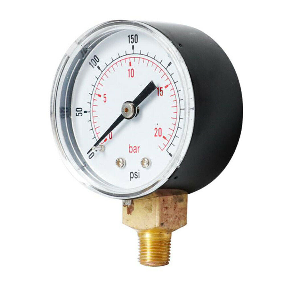 Air Pressure Gauge for Oil Gas Water TS-Y504 0-300psi 0-20bar 1/4BSPT Thread