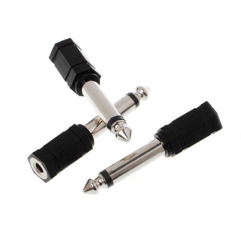 3 Pcs 6.35mm 1/4" Mono Plug to 1/8" 3.5mm Jack Female Audio Converter Adapter