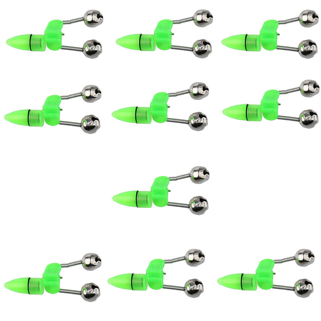40x LED Light Bite Lure Double  Twin Extra Loud Alarm Bells Night Fishing