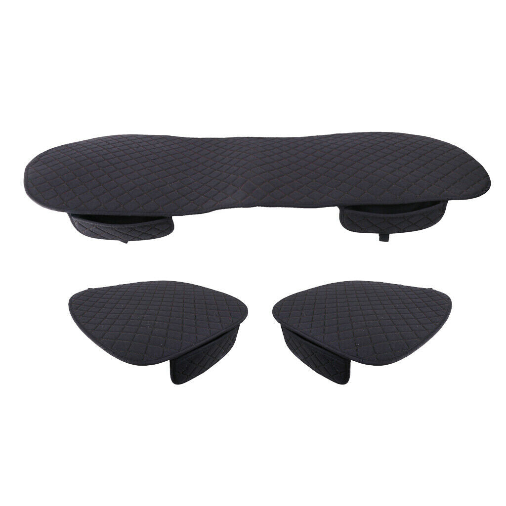 Flax Car Single Seat Pads Cushions Covers Non-slip Universal Black