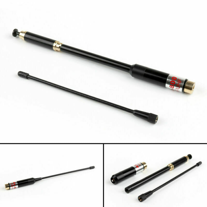 1xAL-800 High Gain Dual Band Extendable Antenna SMA-Male For Icom Yaesu Radio