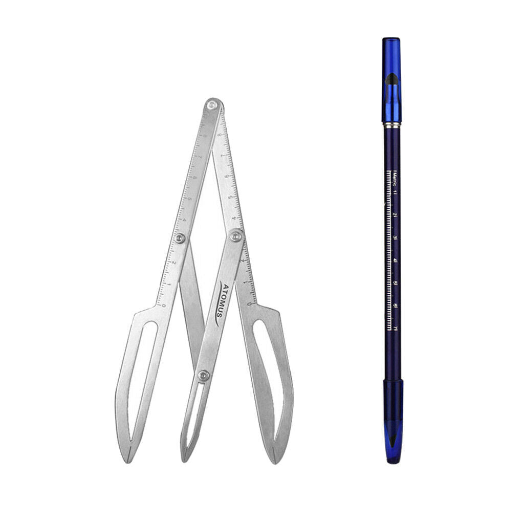 Microblading Tattoo Eyebrow Pencil Makeup Brow Shaping Caliper Ruler Stencil