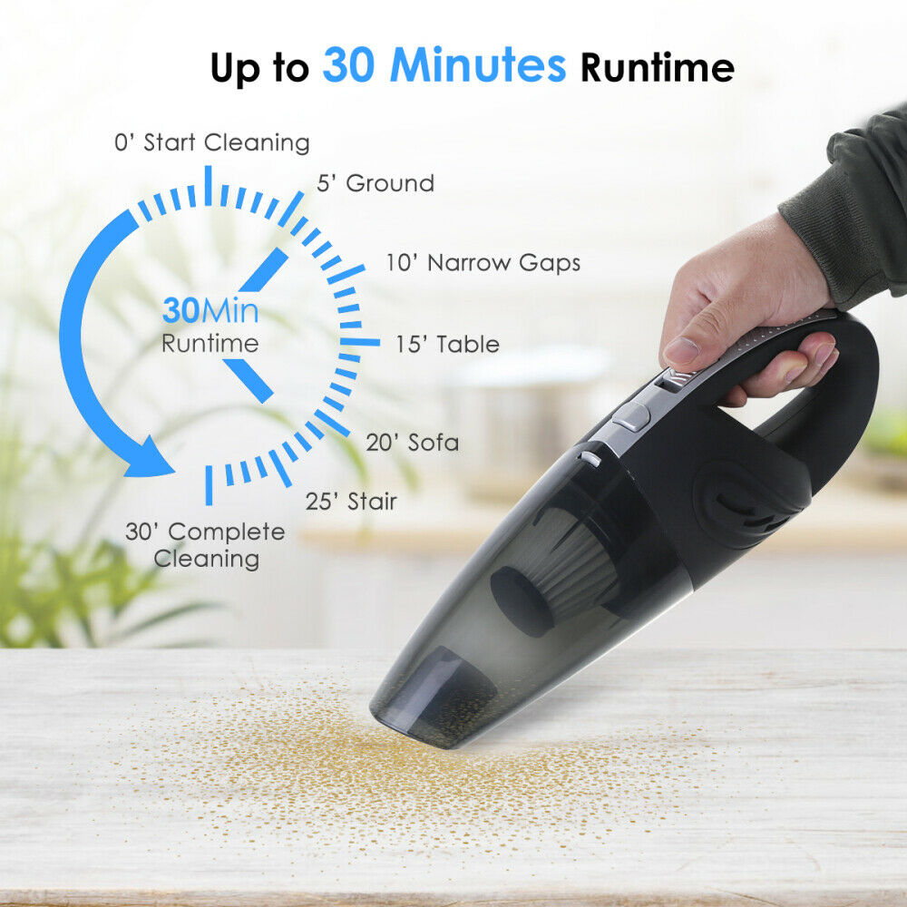 Car USB Cordless Vacuum Cleaner 120W High Power Rechargeable Wet & Dry Portable