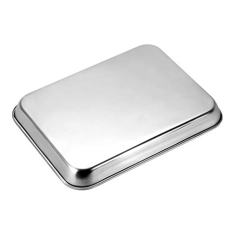 2 Pcs Baking Sheets Set Chef Cookie Sheets Stainless Steel Baking Pans ToasterX1