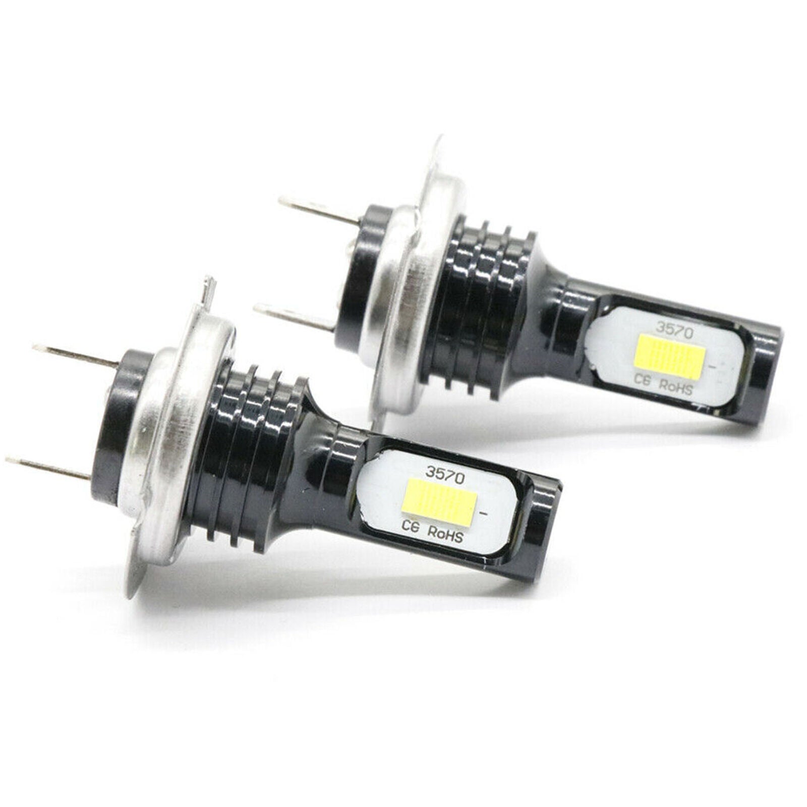 2PC NEW H7 3030 LED High Low Beam Headlights Lamp 6000K SUPER WHITE 55W 8000LM