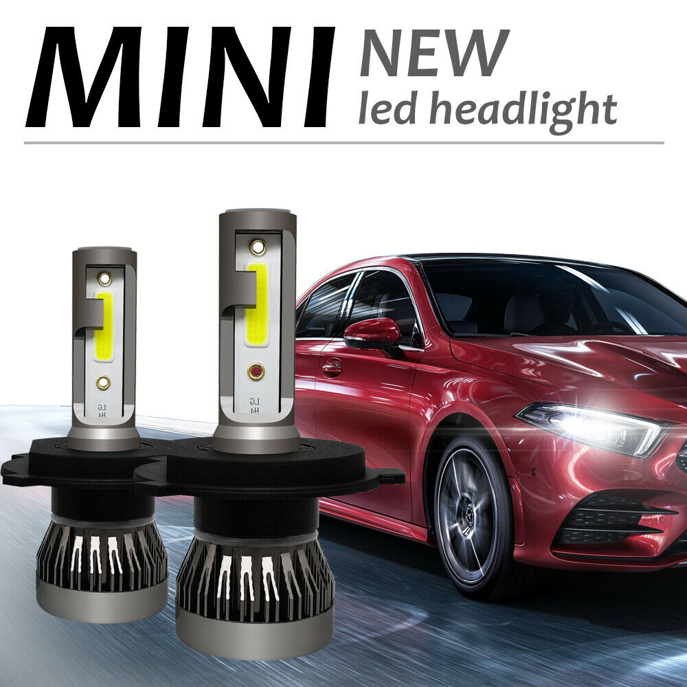 H4 HB2 9003 Mini Led Headlight 6000K White Bulbs Kit Super Bright COB Chip IP68